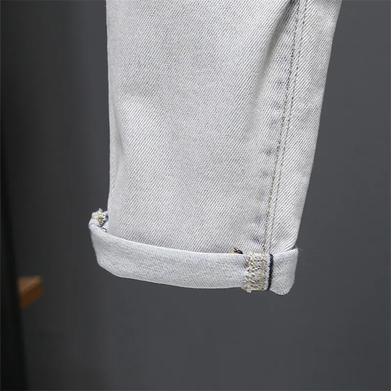 

Autumn Winter Women Jeans Cartoon Embroidery Fashion Stitching Denim Straight Pants Plus Size Stretch Female Jeans Trousers