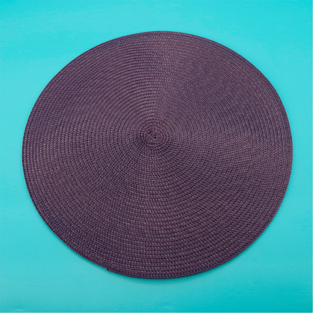 New Color Knitted by Cotton Thread PP Round Placemat Tischset Plakedo Tovagliette Brikker Tabletit Plata for Dining Table - Цвет: purple