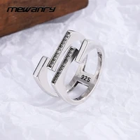 mewanry 925 steamp rings trend elegant creative sweet double cross zircon bride party jewelry birthday gifts for women