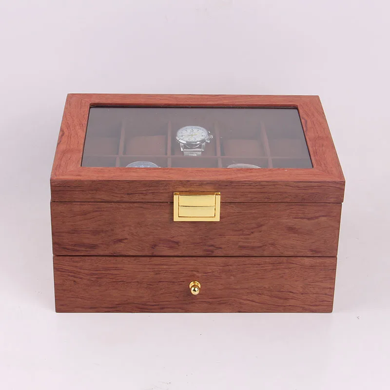 Роскошная коробка для часов чехол шкатулка из чистого дерева деревянная витрина