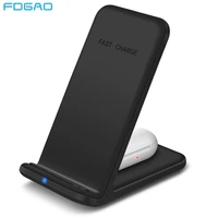 15W Wireless Charger Stand For iPhone Airpods Pro Dual Fast Charging Station for Samsung S20 S10