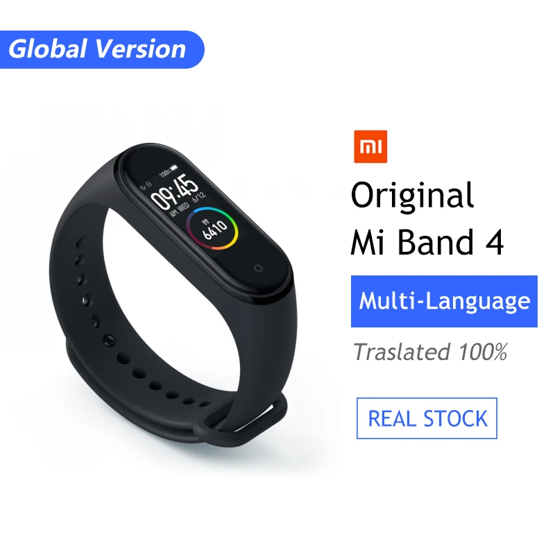 GB Version Standard Xiaomi mi-браслет 4 музыкальный смарт-браслет mi Band 4 браслет пульсометр фитнес 135 мАч цветной экран Bluetooth 5,0 браслеты - Цвет: GB Version Standard