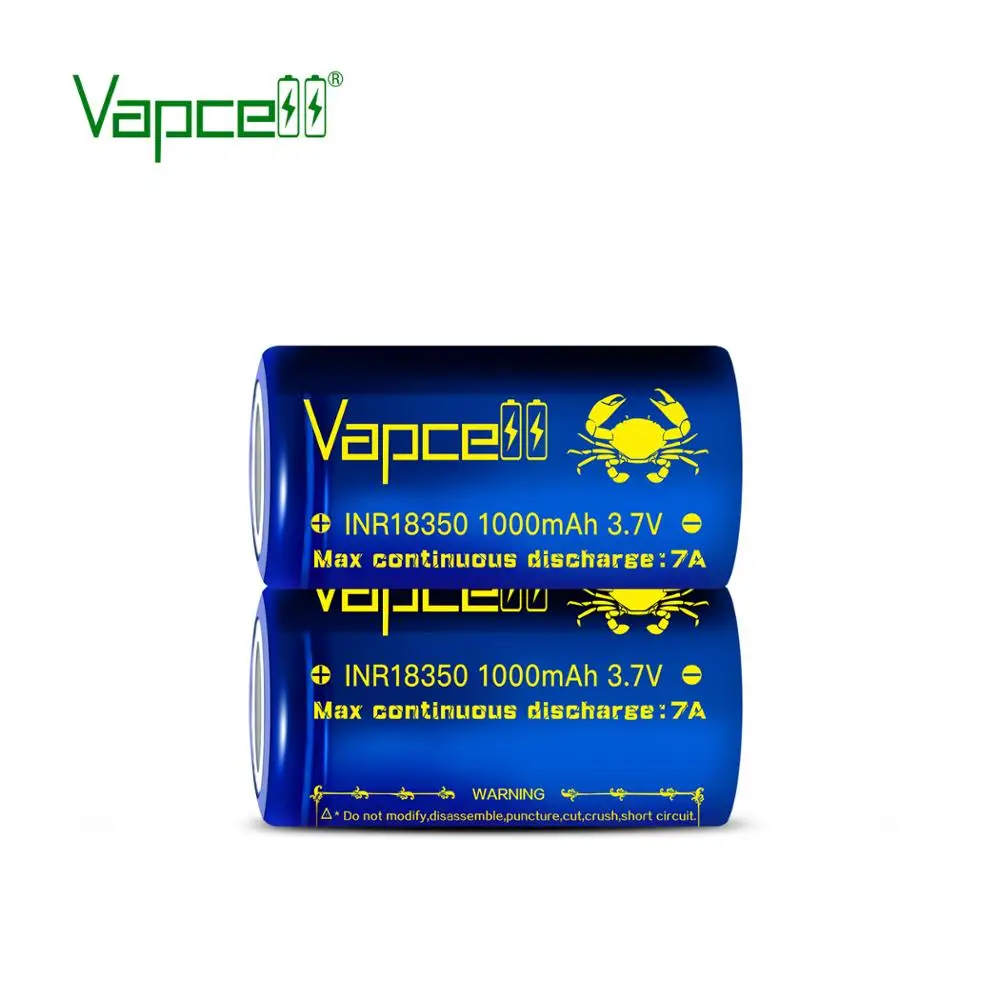 Бесплатная доставка Vapcell Оригинал 18350 1000mah 7A Мини литиевая батарея 3 7 V Высокая