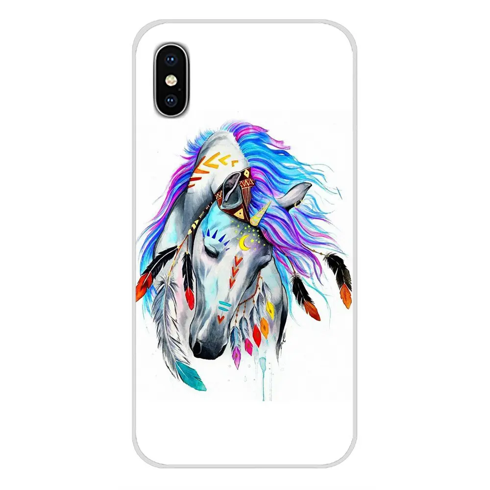 Для Xiaomi Redmi 4A S2 Note 3 3S 4 4X5 Plus 6 7 6A Pro Pocophone F1 акварельные лошади бегущие прозрачные