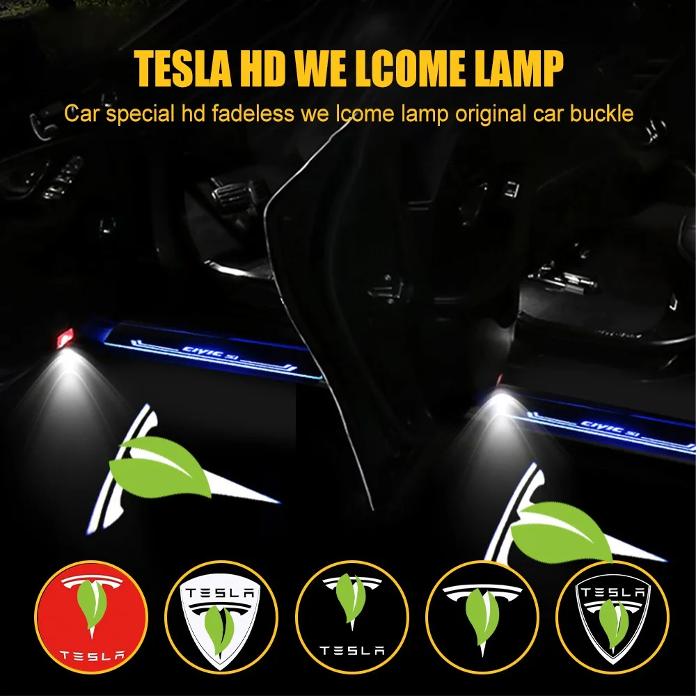 Для Tesla Model 3 S X Y светодиодный проектор логотипа для двери автомобиля Лазерная