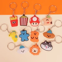 wangaiyao cartoon pvc soft rubber keychain pendant creative small gift key ring