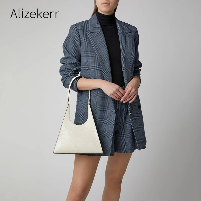 Ретро трапециевидная Наплечная Сумка для женщин 2019 чистый цвет дизайнерская