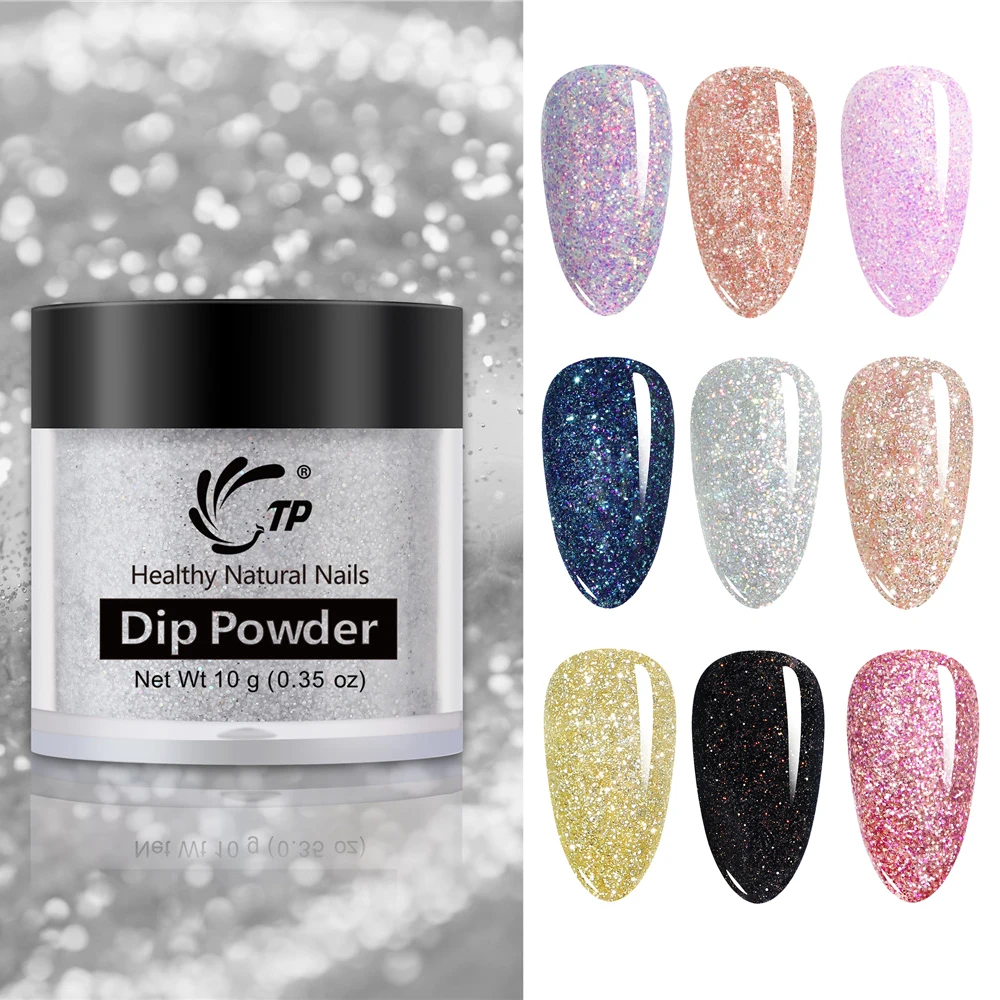 Серия пурпурных натуральных сухих теней Dip для маникюра без лампы блестящая пыль