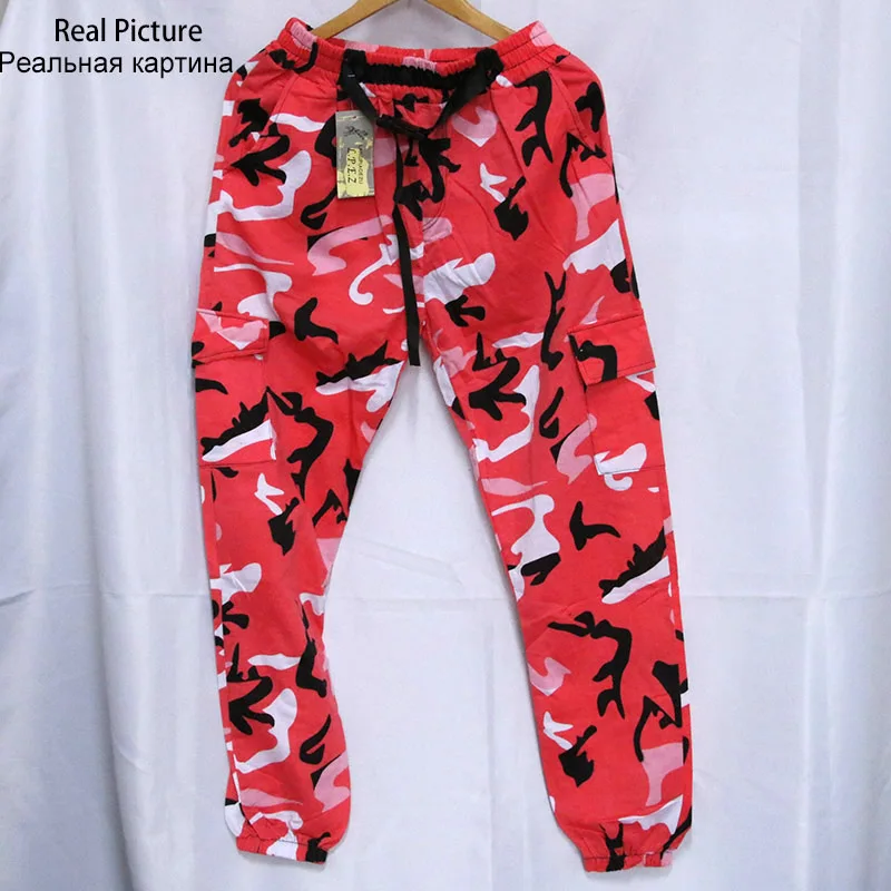 

Pink Hip Hop Pants Men Camo Cargo Pants Streetwear Mens Jogger Camouflage Trousers pantalones cargo para hombres vetements