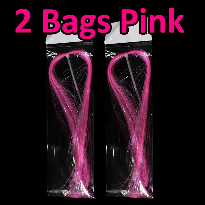 2 bags pink Bimoo 2 упаковки УФ лед крыло мухобойка Flashabou трубка Щука мухобойка материалы приманка джиг DIY вспышки - Цвет: 2 bags pink