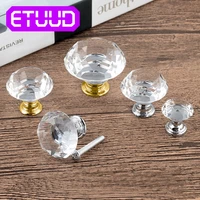 110pcs 20 40mm diamond shape glass knobs cupboard hardware drawer knob pull kitchen furniture handles wardrobe handle crystal