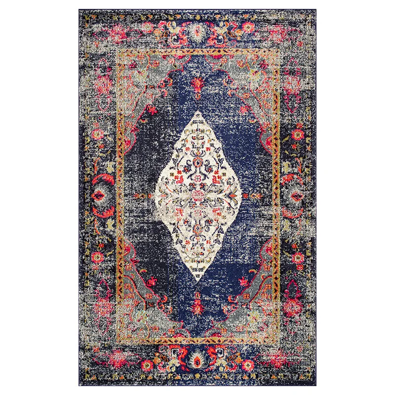 

Ethnic Style Carpet For Living Room Non-slip Area Rugs Boho Morocco Retro Carpet Coffee Table Blanklet Persian Floor Plush Mats