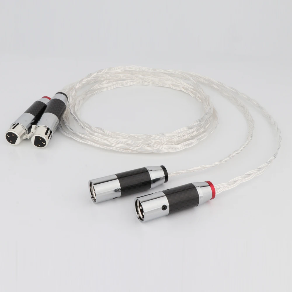 Посеребренный 9-жильный плетеный кабель 5N OCC для подключения сигнала аудиокабеля