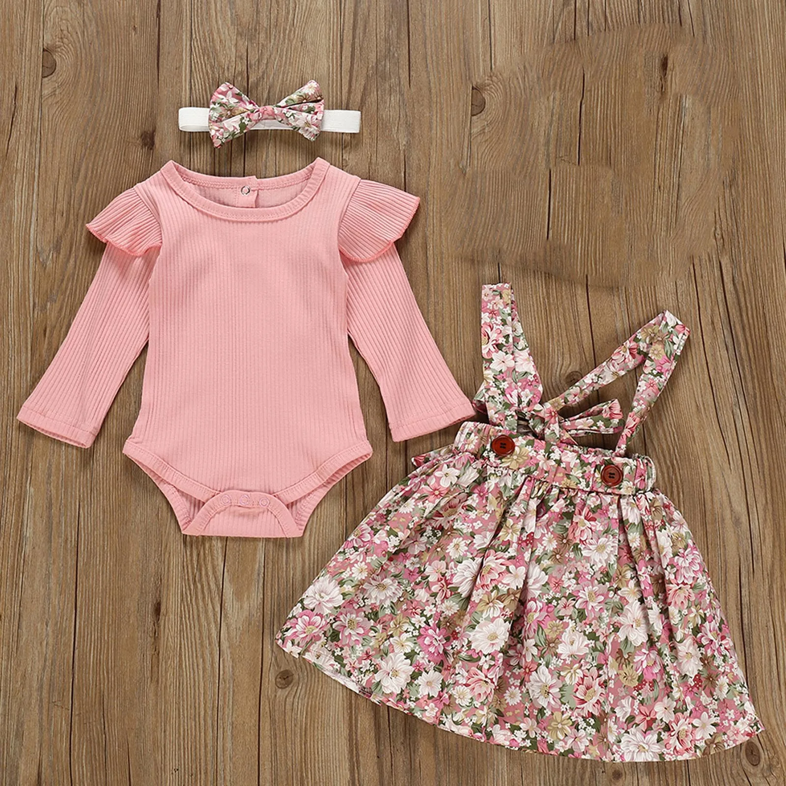 

Одежда для маленьких девочек, комбинезон с длинным рукавом, юбка, наряды, повязка на голову, комплект одежды для маленьких девочек