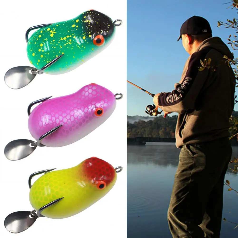 

13.2g 5cm Frog Lure Smooth Surface Eye-Catching Colorful Frog Floating Weedless Soft Lure for Outdoor