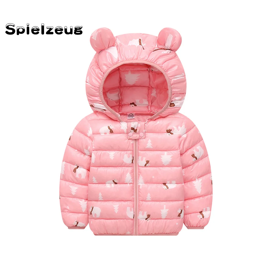 Зимние Детские пальто для мальчиков и девочек детские теплые с принтом пуховая