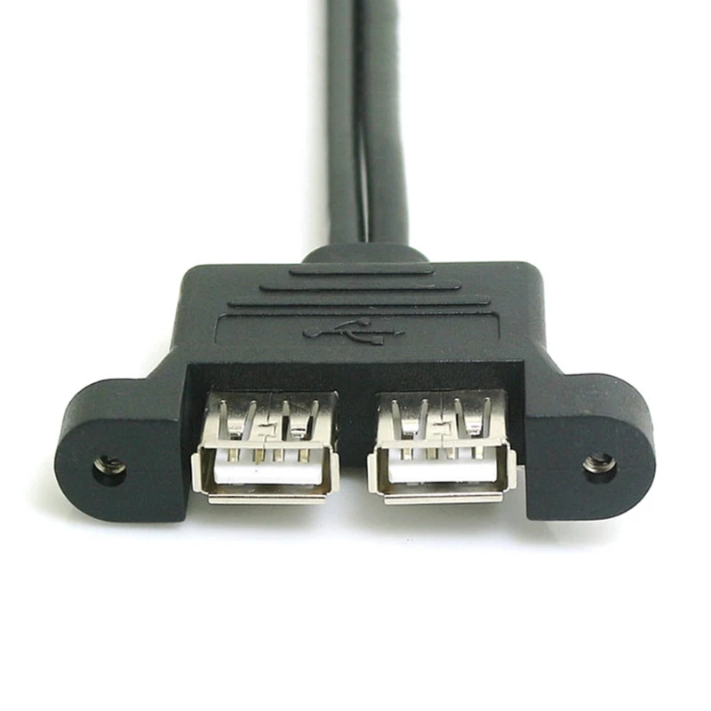 

K3NB Motherboard Internal 9pin To Dual Usb 2.0 A Female Panel Mounting Data Cable Computer Data Cord 30cm
