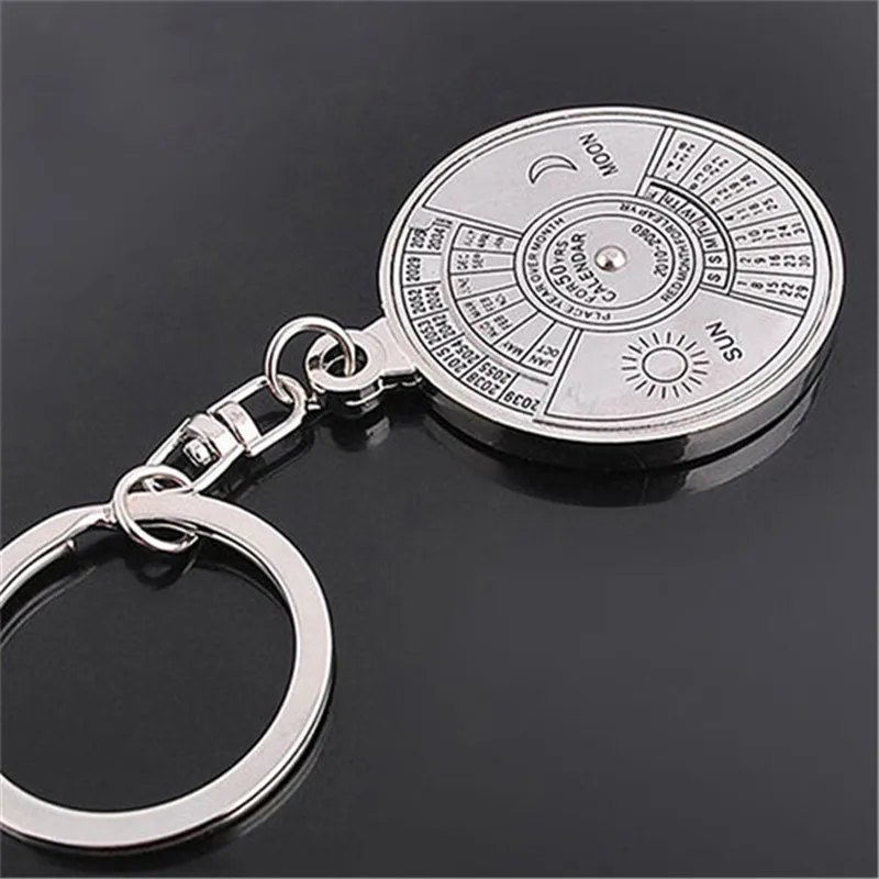 Creative Gifts Perpetual Calendar Keychain Metal 50 Years Keyring Key Chain Chinese And English Fonts Wholesale 883179 | Украшения и