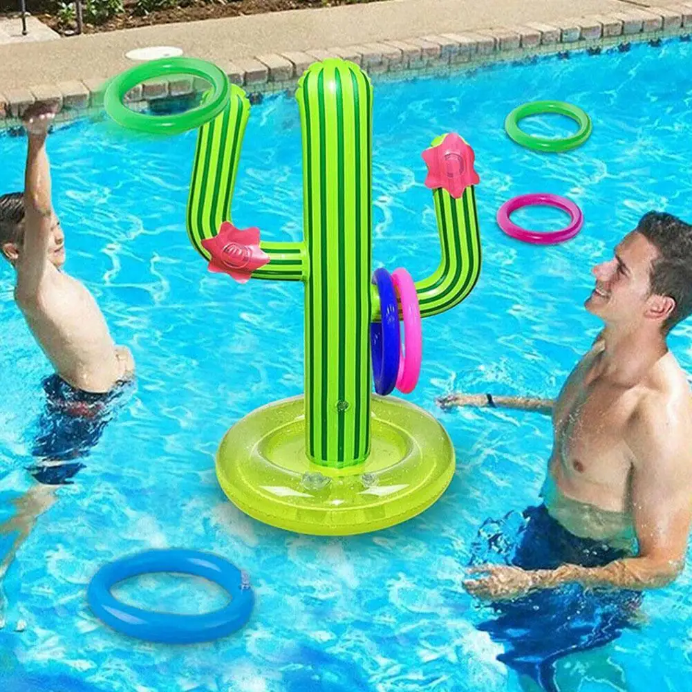 

inflatable cactus 4 rings PVC Inflatable Cactus Game Set Floating Pool Toys Beach Party Supplies Party Ice Bar Travel