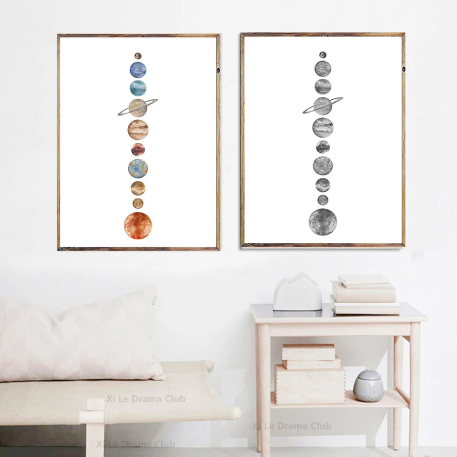 

Planet Minimalist Astronomy Poster Space Solar System Milky Way Canvas Painting Wall Art Poster Print Living Room Home Decor