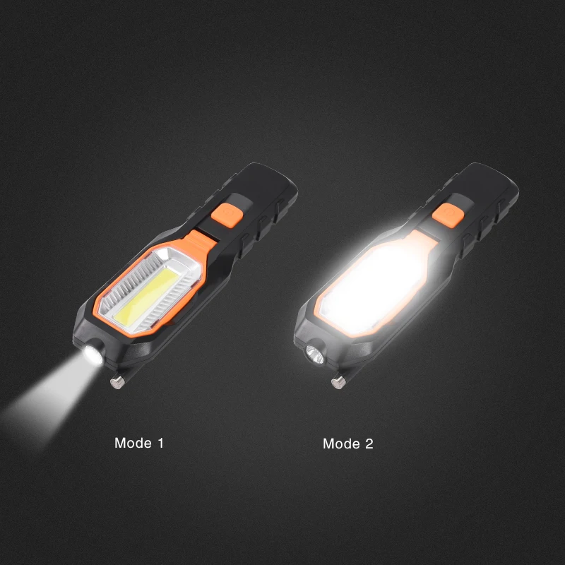

GIJOE cob portable spotlight led work light use 3*AAA batery 2 modes foldable 2000LM magnetic hook torch waterproof lantern