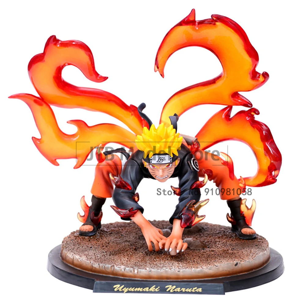 

Naruto Shippuden Action Figure Anime Model GK Kyuubi Uzumaki Naruto Figma 8 Inch Statue ABS Kurama Mode Collectible Toys For Kid