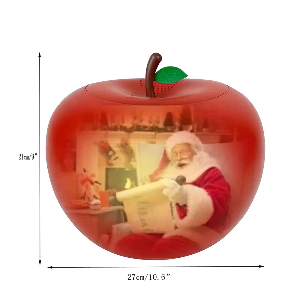 

Christmas Talking Animated Apples with Built-in Projector Speaker Audio Flash Projector Lamp Night Light for Home Party