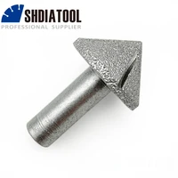 shdiatool no 15 cone type brazed diamond router bits with 12 shank for slab edge profile staight knife router cutter for stone
