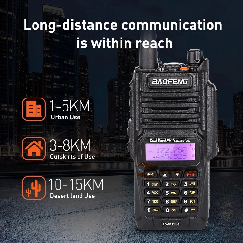 2022 baofeng uv 9r plus waterproof walkie talkie uv9rplus dual band portable cb ham radios fm transceiver two way radio free global shipping
