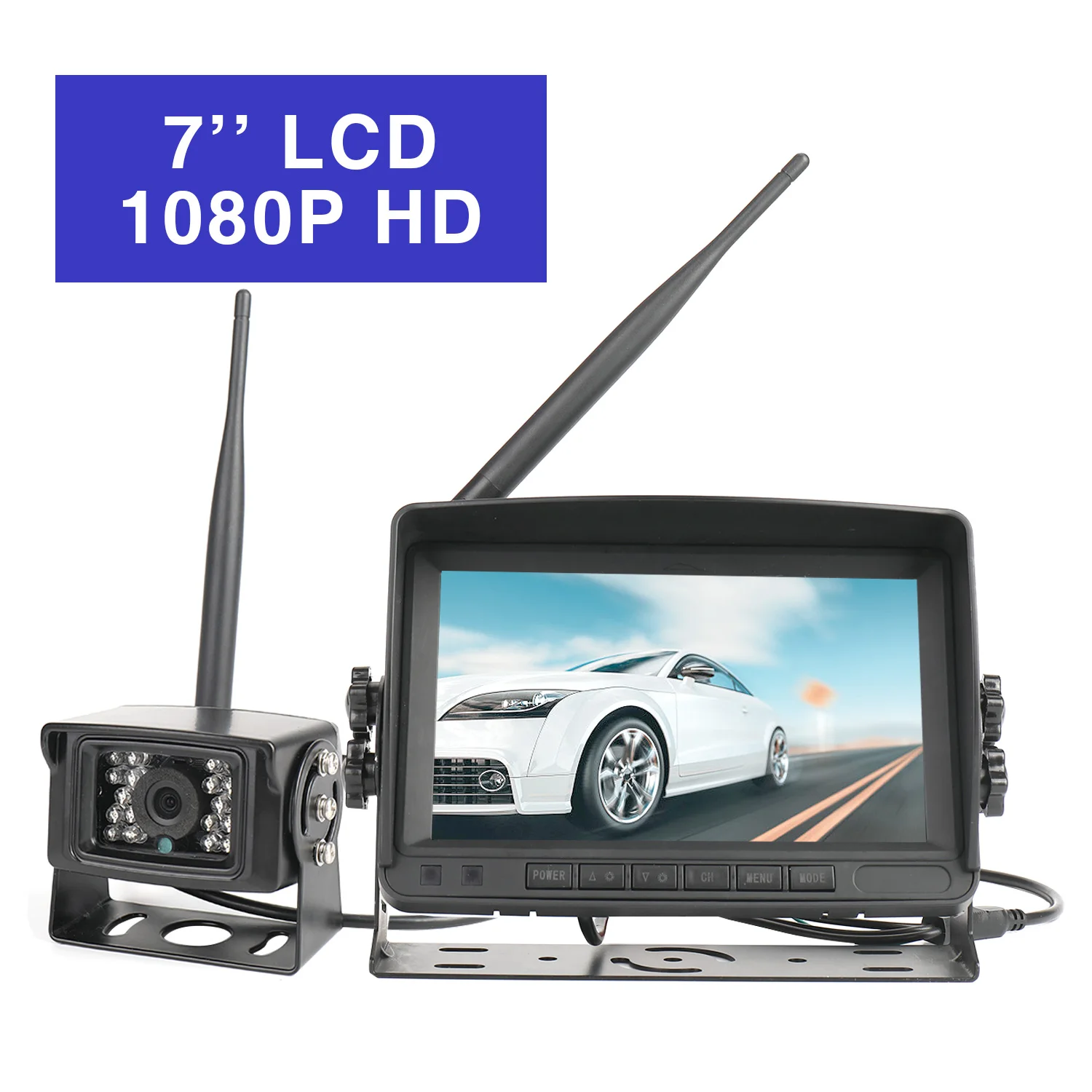Беспроводная камера заднего вида 2 4G с 7 дюймовым HD TFT ЖК монитором камерой ночного