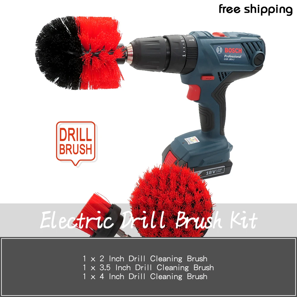 3 шт./компл. набор кистей для электрической дрели Power Scrubber Pad щетка чистки ковров