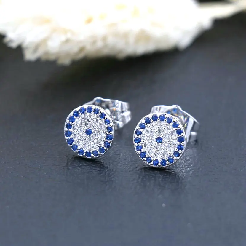 Серьги BPPCCR с инкрустацией из циркония Эффектные серьги от сглаза для женщин