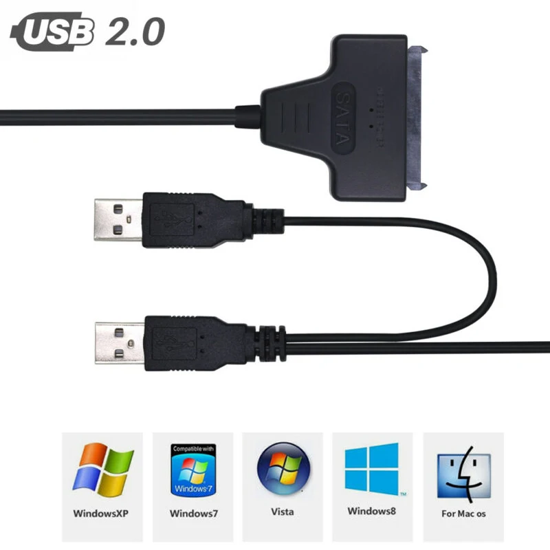 FORNORM двойной USB Кабель-адаптер для 2 5 &quotSATA жесткого диска 0 SATA 15 + 7 Pin к