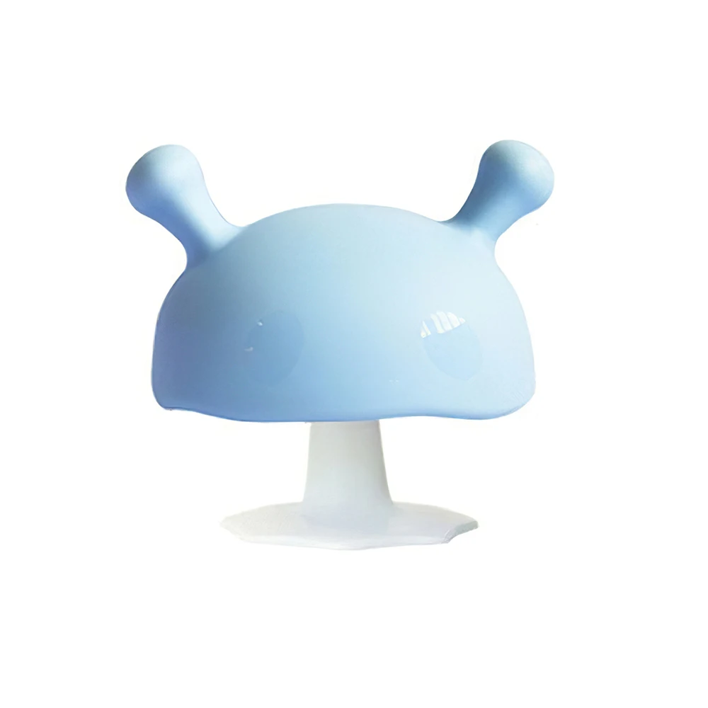 

Finger Sucking Teether With Sucking Cap Mushroom Silicone Baby Teething Adjustable Teeth Grinder Toy For Aged 3 Months Baby