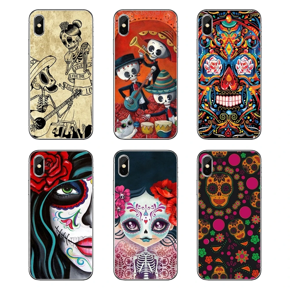 Прозрачный мягкий чехол Чехлы мексиканский Скелет Сахар Череп для Xiaomi Redmi 4x S2 3S Note