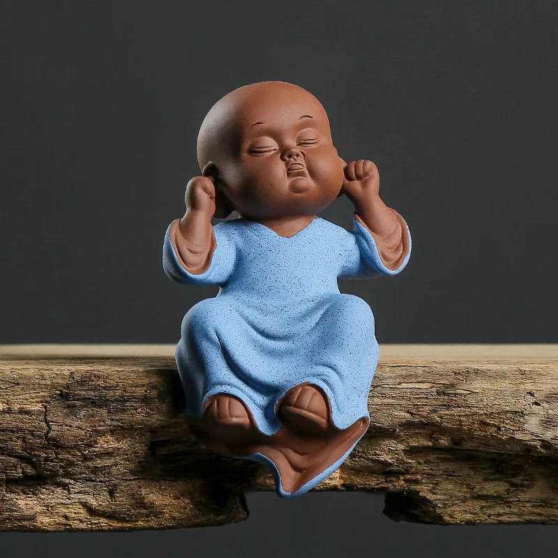 Статуи Будды керамические украшения из фиолетового песка домашнее украшение