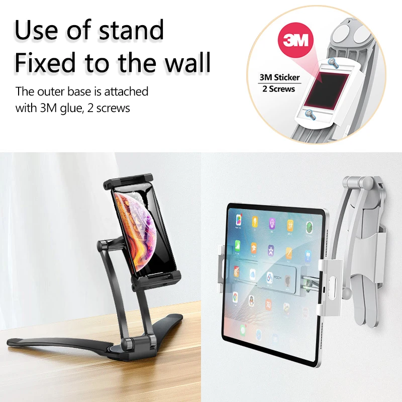 foldable wall mount tablet holder desktop for samsung xiaomi tablet stand iphone support ipad air pro accessories phone stand free global shipping