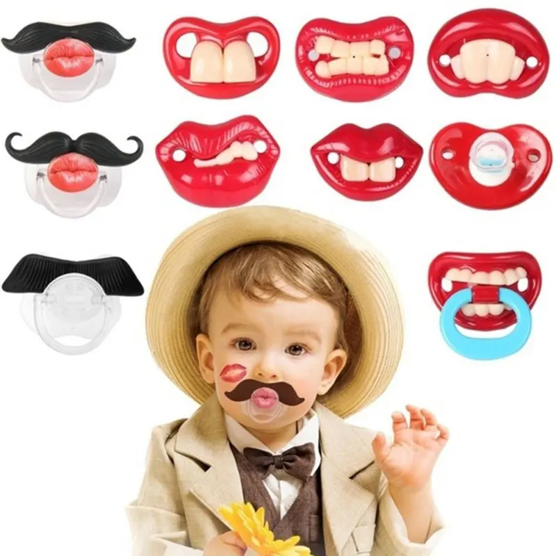 Еда Класс силиконовый забавная Соска пустышка для малыша с большой бак зубы