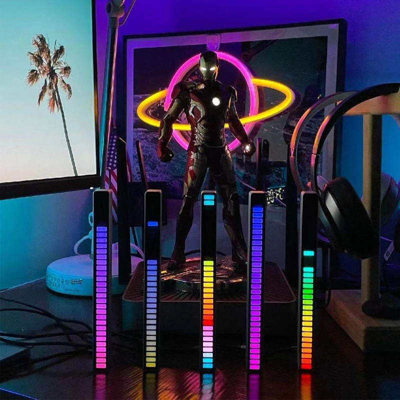 

Computer lighting synchronization Voice-activated Pickup Rhythm Car Atmosphere RGB Colorful LED Music Rhythm USB Rhythm Light