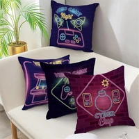 fuwatacchi game pillow case cartoon purple throw pillowcase home decoration soft square cushion cover decorative pillows 45x45cm