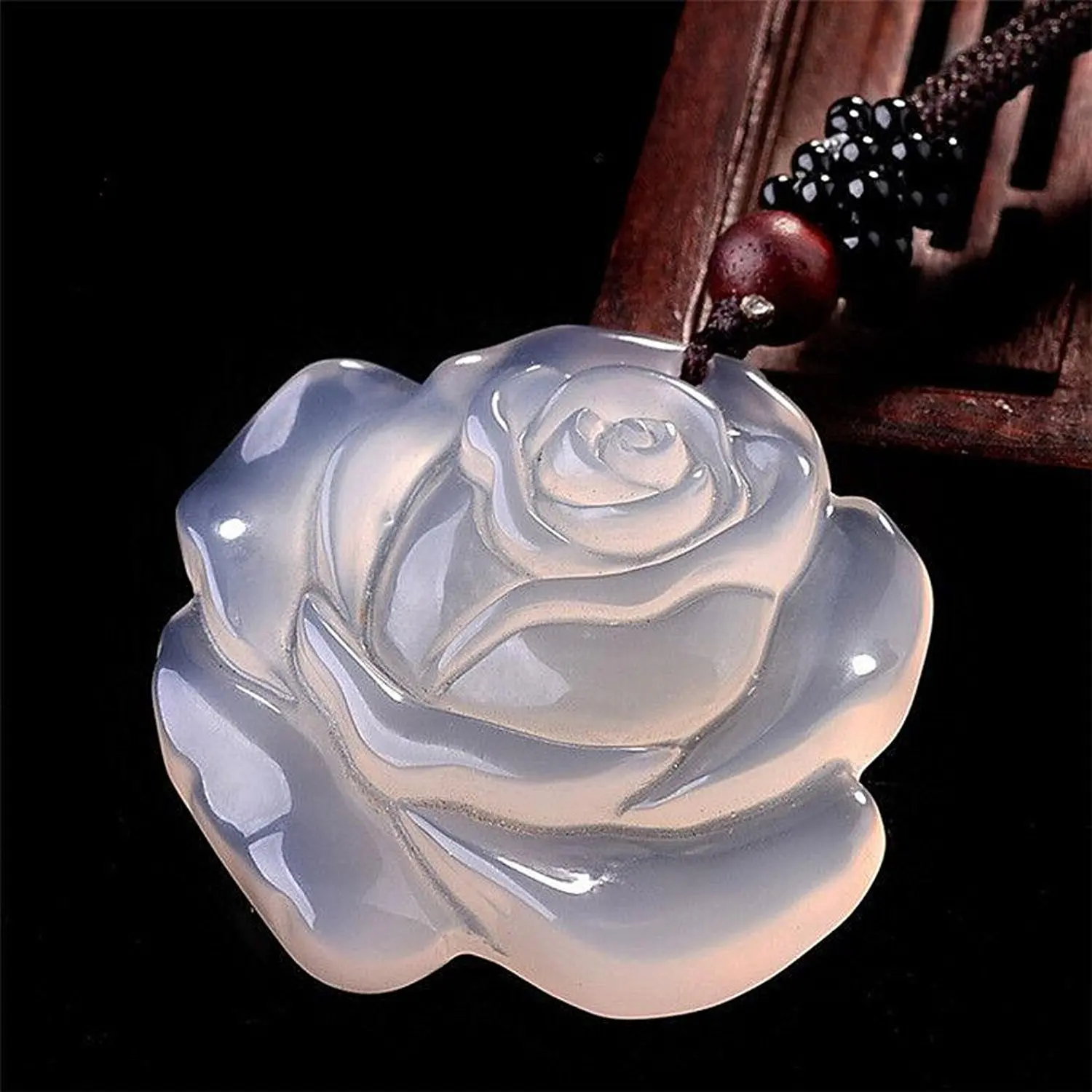 LETSFUN Изящные Ювелирные изделия подвеска из натурального белого агата модное