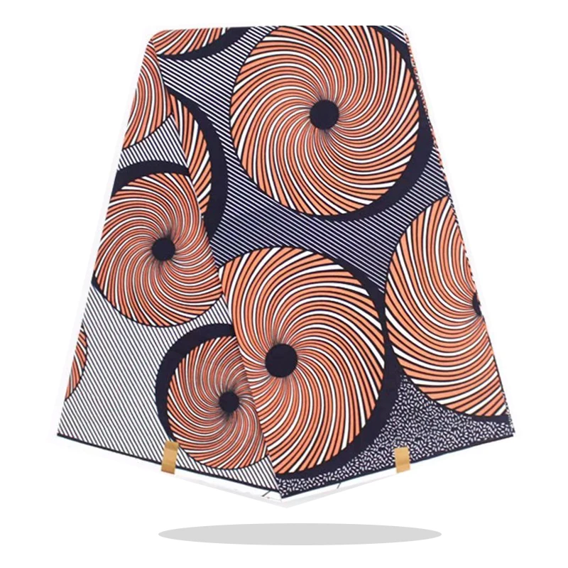 

African Fabric Cotton For Sewing Real High Quality Veritable Soft Breathable Nigerian Wax Dye Prints Fabric By The Yards RV08-48