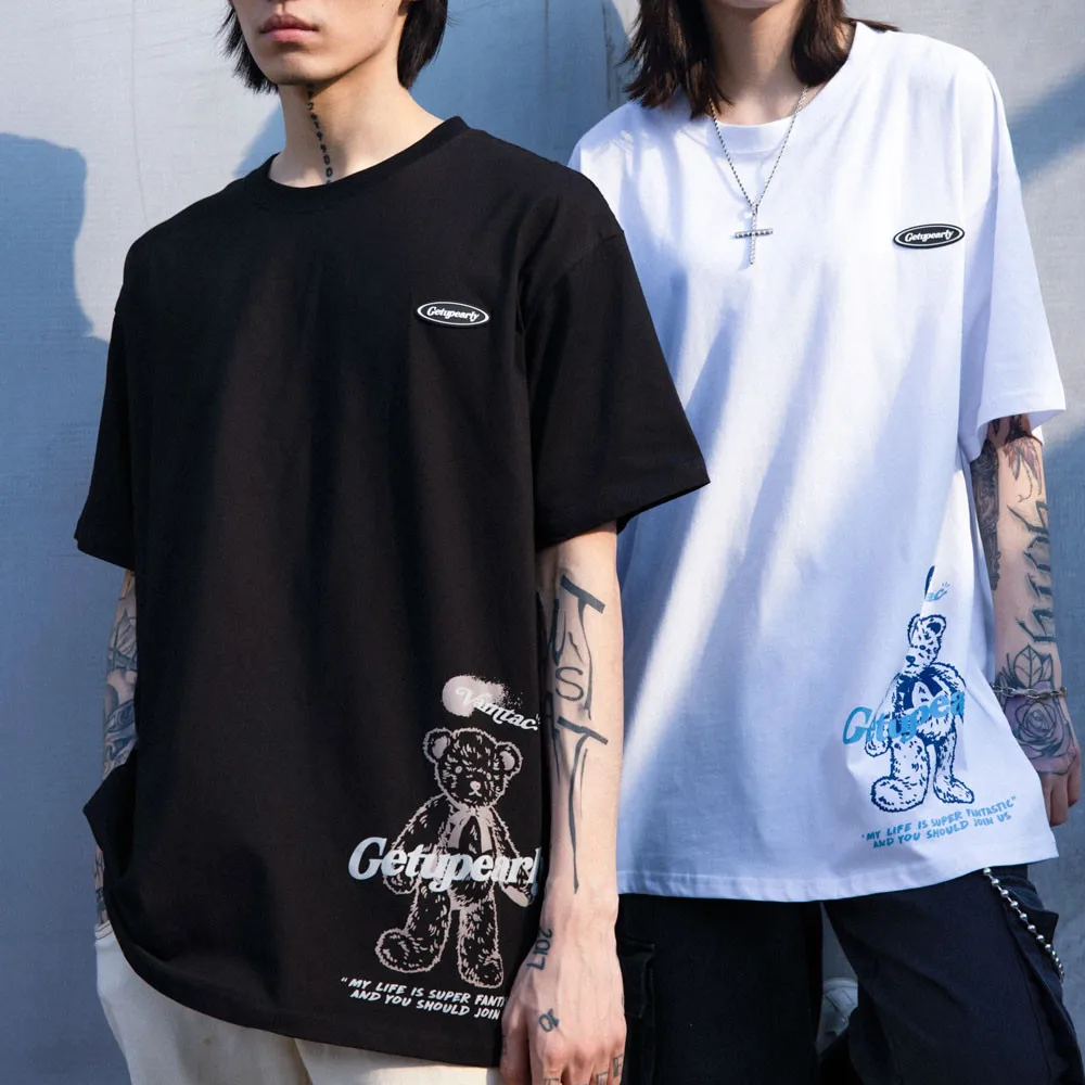 

Men's T-shirt 2021 New Summer Short Sleeve Printed Tee Hip Hop Oversized Cotton Casual Harajuku Streetwear Top Tshirts Clothing