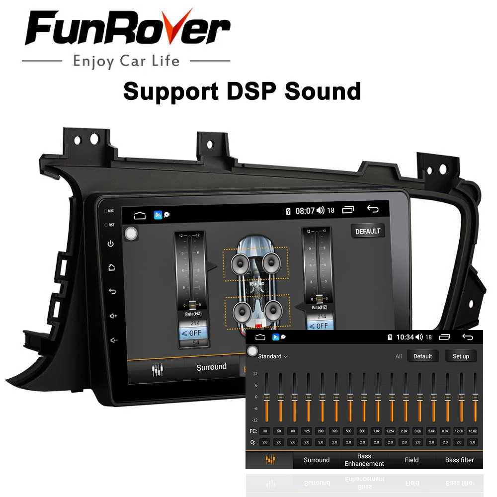 Funrover Автомобильный dvd Радио мультимедийный плеер Восьмиядерный android 9 0 для Kia K5