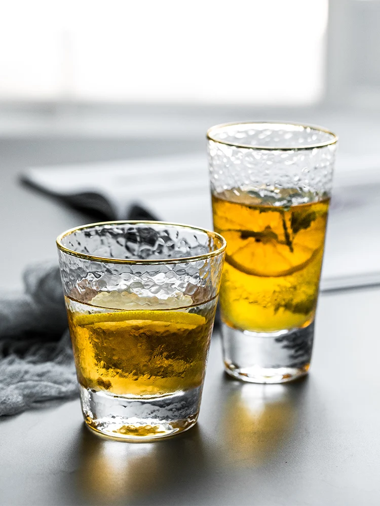 

260ml/400ml Creative Transparant gold rim glass mug drink Beer Swig Cocktail Glasses glass cup for gift