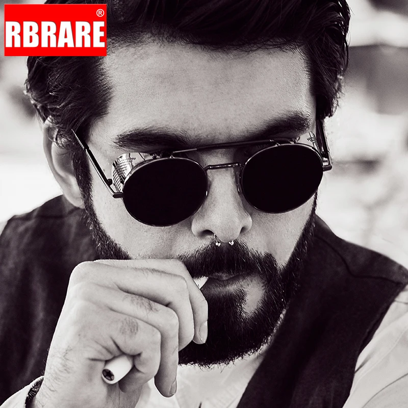 

RBRARE Vintage Gothic Steampunk Sunglasses Women/Men Classic Metal Windshield Sun Glasses Travel Party Lunette Soleil Homme