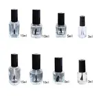 351015 мл пустые лак для ногтей Стекло бутылка прозрачная Портативный УФ контейнер для геля пополнен ящик для хранения квадратные макияж кисть для труб