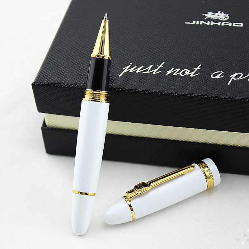 Jinhao Шариковая ручка оранжевая ручка с серебряной клипсой материал Эсколар шариковая ручка Caneta Роскошные школьные канцелярские принадлежности
