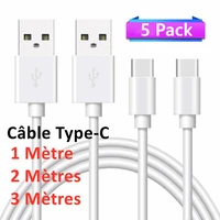 cable usb type c blanc pour for samsung note10 s9 s10 s20 a20e a21s a41 a51 a71