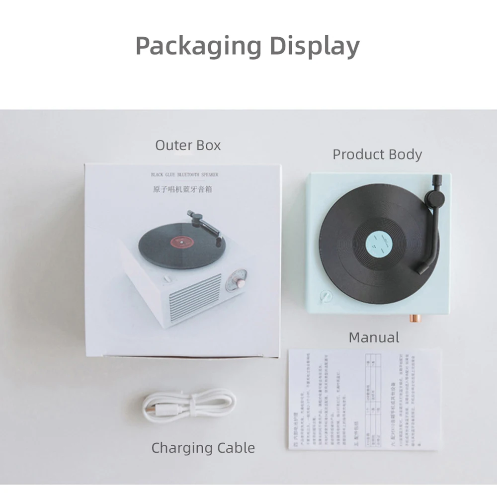 Проигрыватель виниловых пластинок Беспроводная колонка Bluetooth портативная